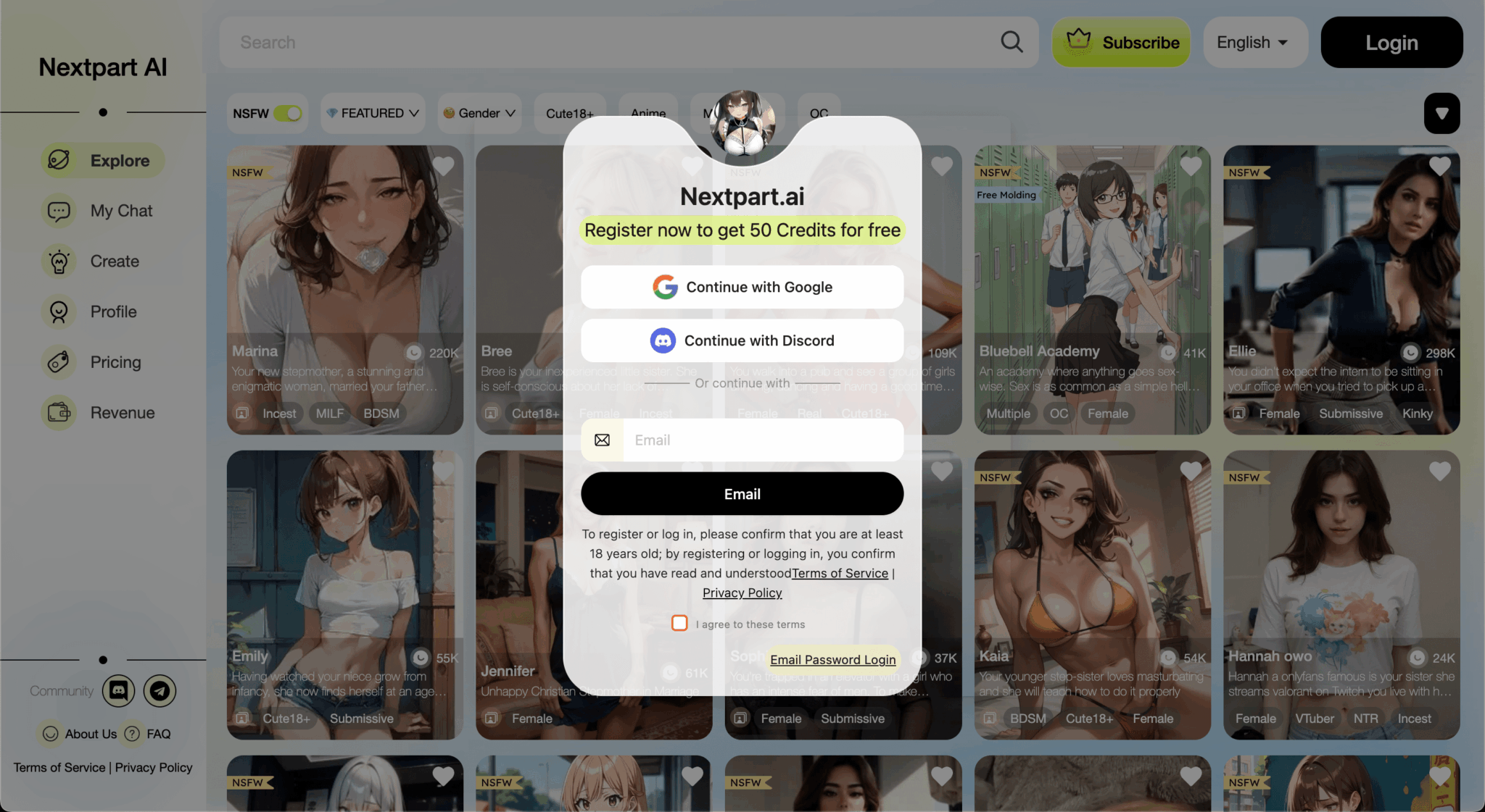 Create NextPart AI account