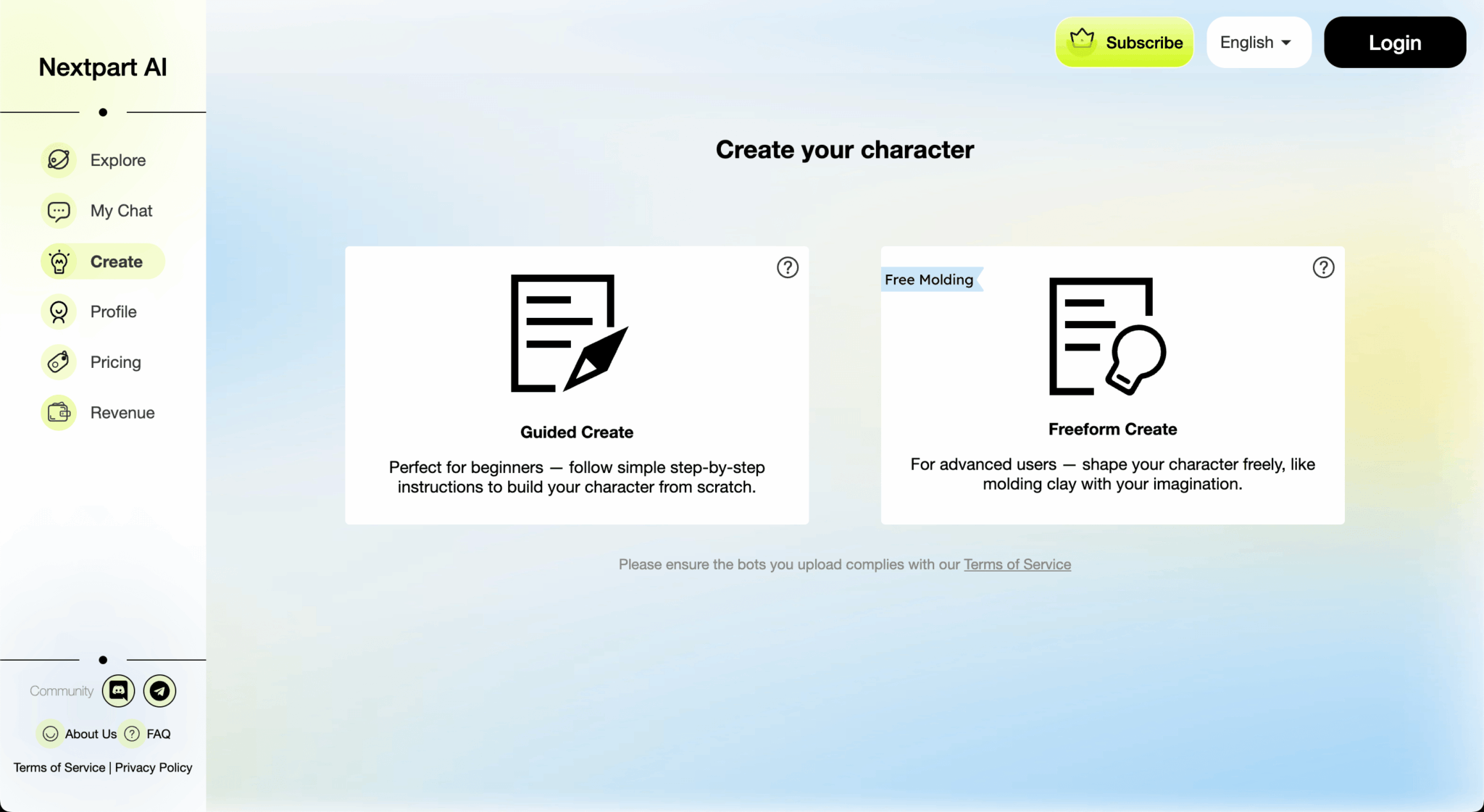Generate avatars and videos on NextPart AI