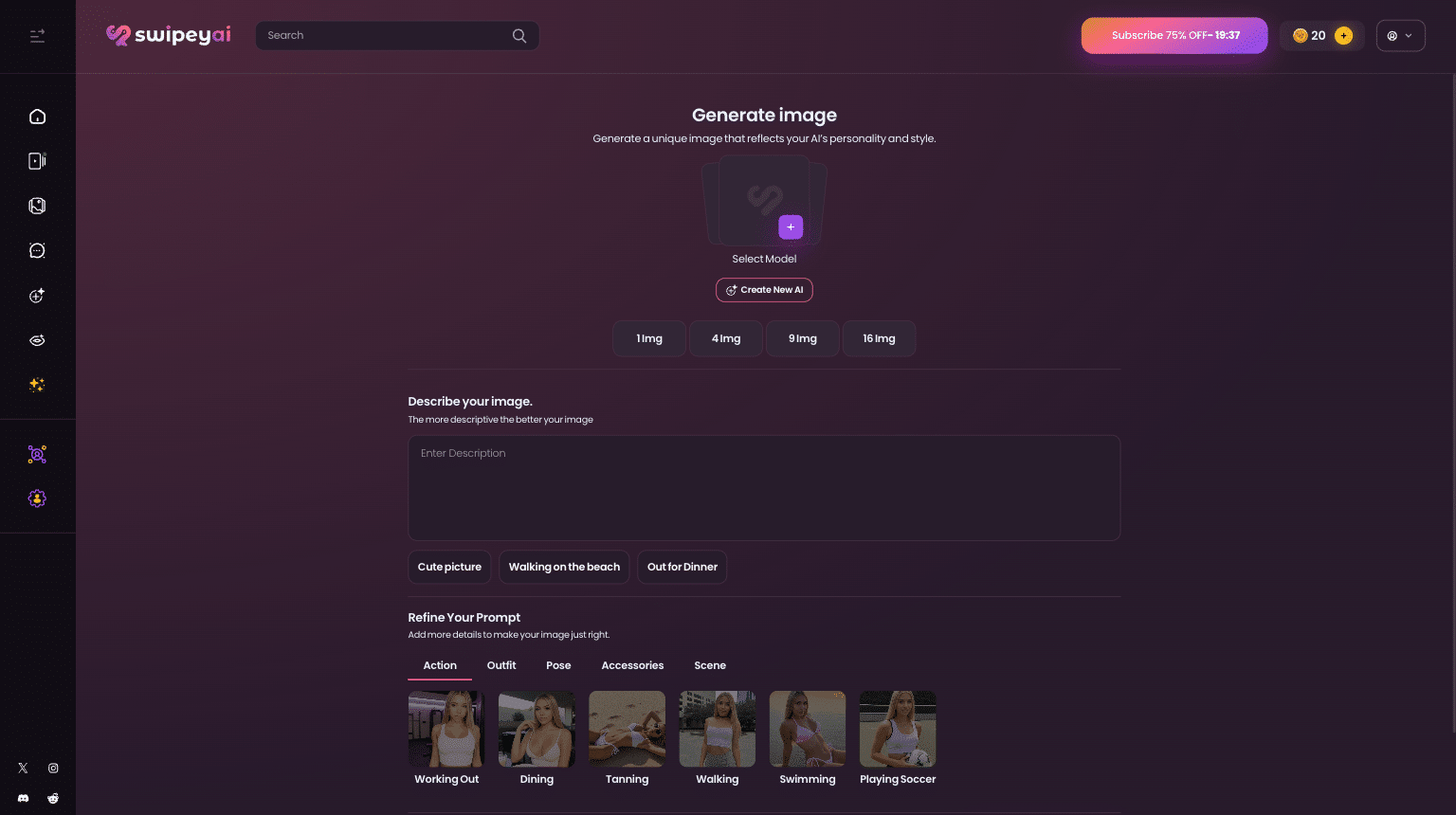 Generate images on Swipey AI