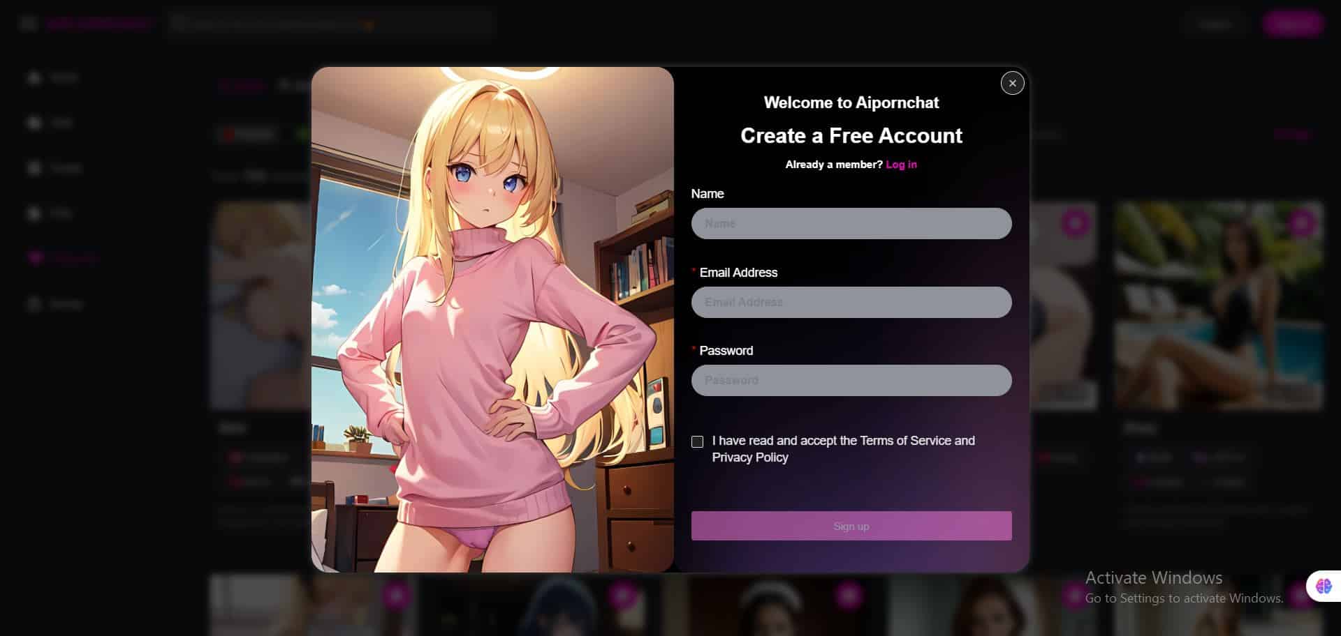 AIPornChat Create a Free Account