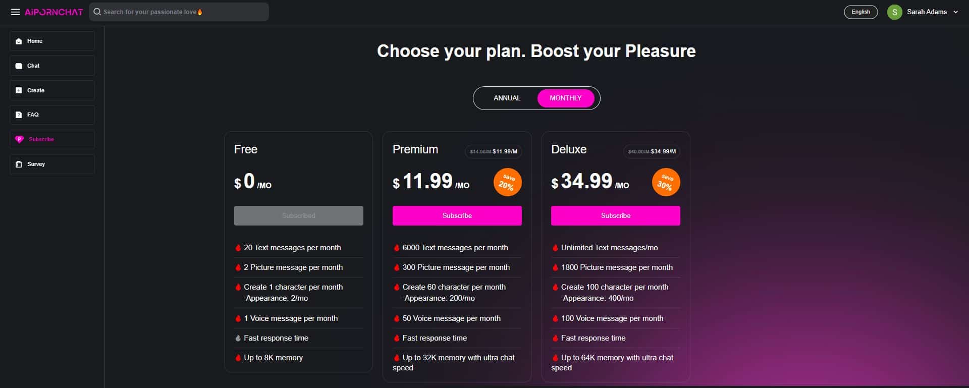 AIPornChat pricing