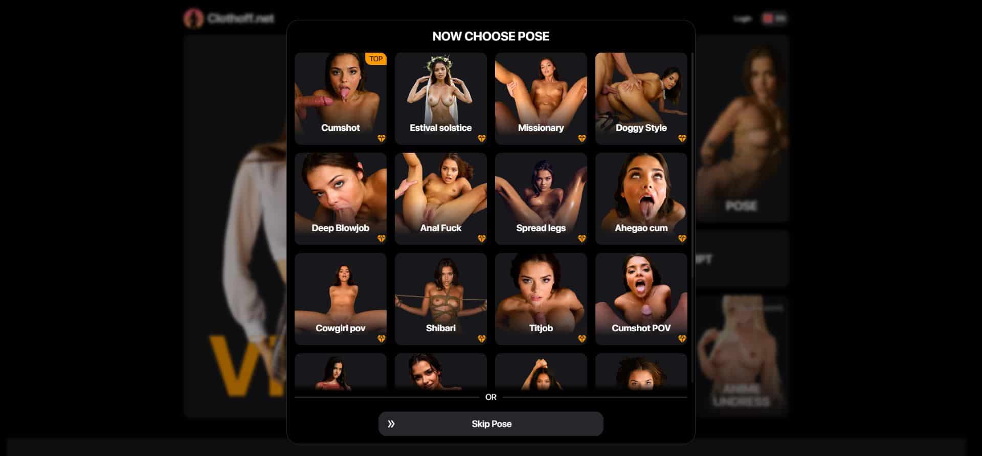 Now choose pose