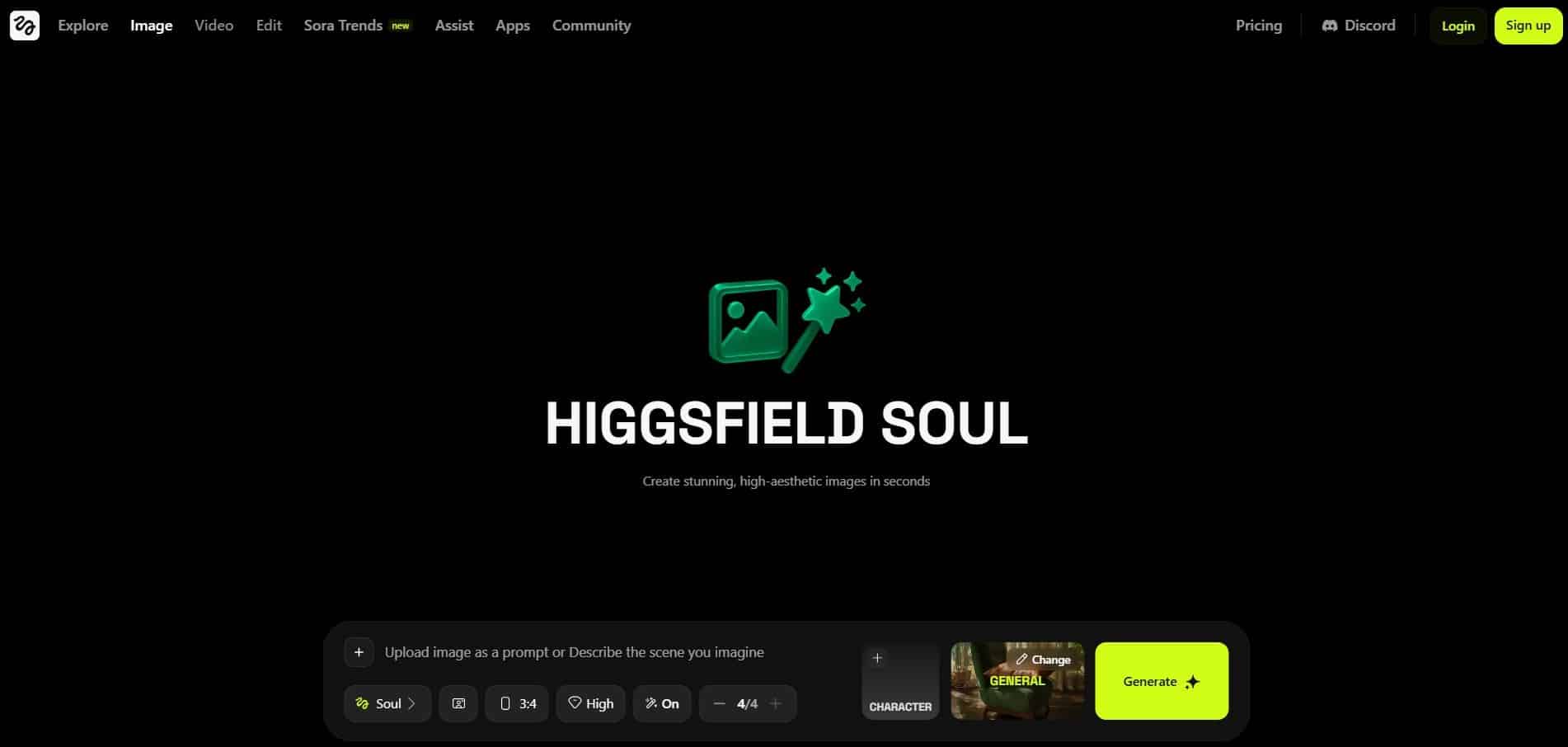 Higgsfield.Ai Using the image generator