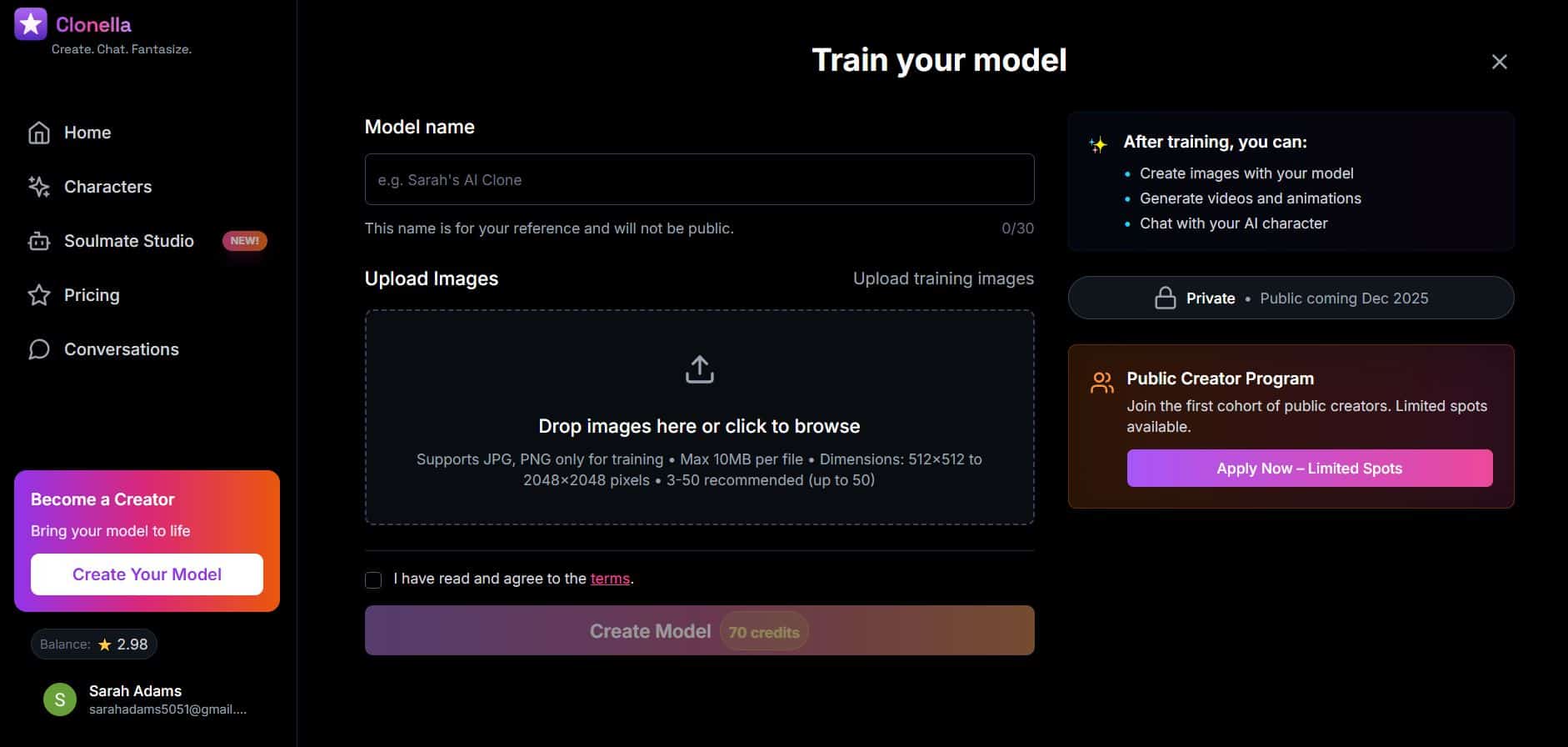 Create Clonella model
