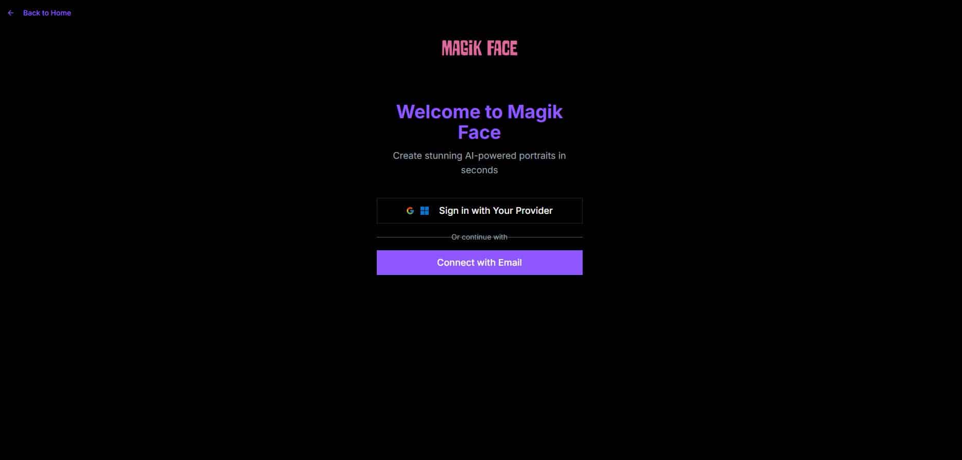 Create Magik Face account