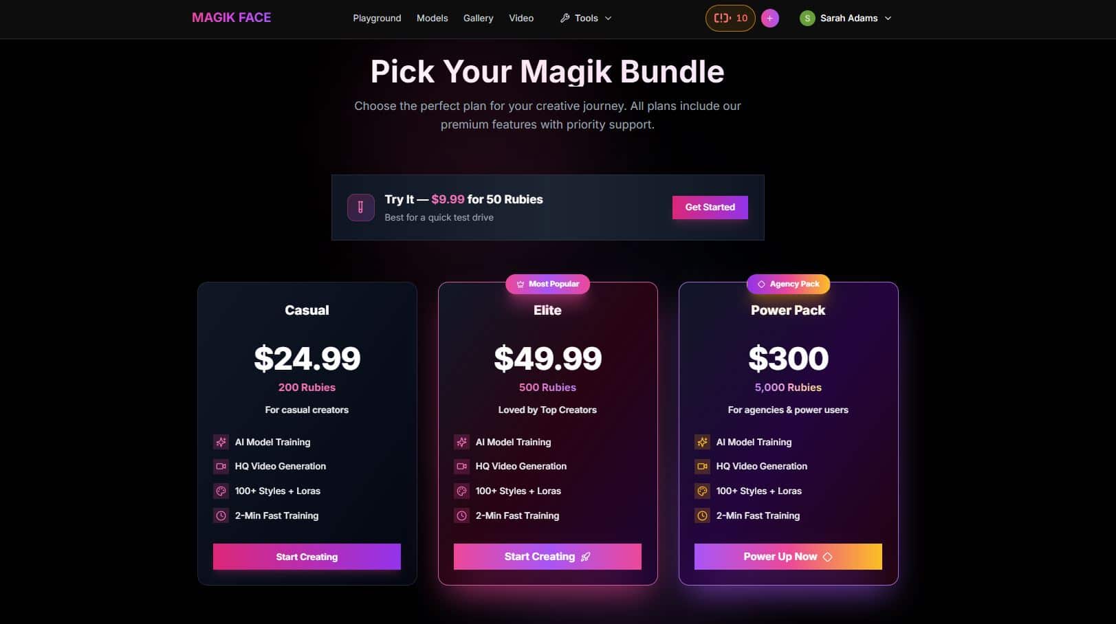 Magik Face pricing