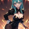 Hentai Bombshell in a Black Bodysuit and Stockings Built to Tempt