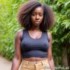 Sexy Black Beauty in a Tight Sleeveless Tease